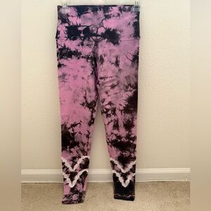 Electric & Rose Sunset Tie-Dye Cotton Leggings, Medium